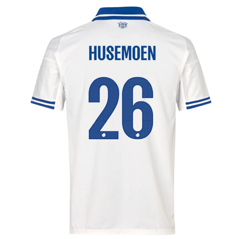 Danxen Mujer Camiseta Astrid Husemoen #26 Blanco Azul 1ª Equipación 2025/26 La Camisa