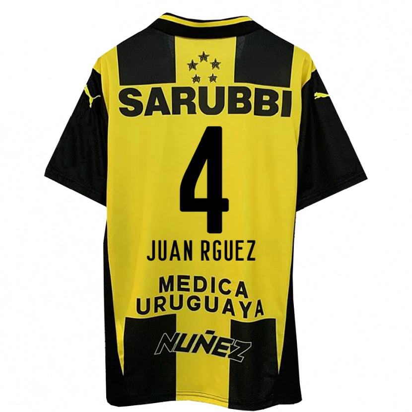 Danxen Mujer Camiseta Juan Rodríguez #4 Amarillo Negro 1ª Equipación 2025/26 La Camisa