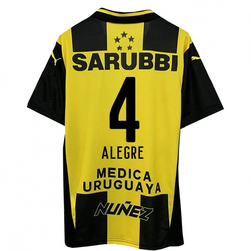 Danxen Mujer Camiseta Ignacio Alegre #4 Amarillo Negro 1ª Equipación 2025/26 La Camisa
