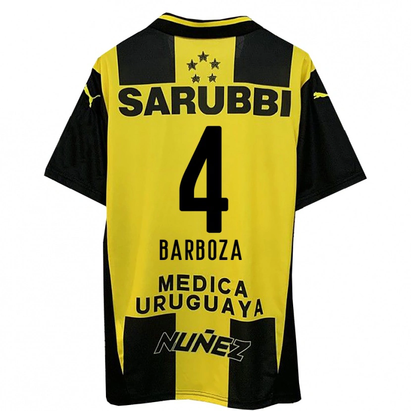 Danxen Mujer Camiseta Brian Barboza #4 Amarillo Negro 1ª Equipación 2025/26 La Camisa