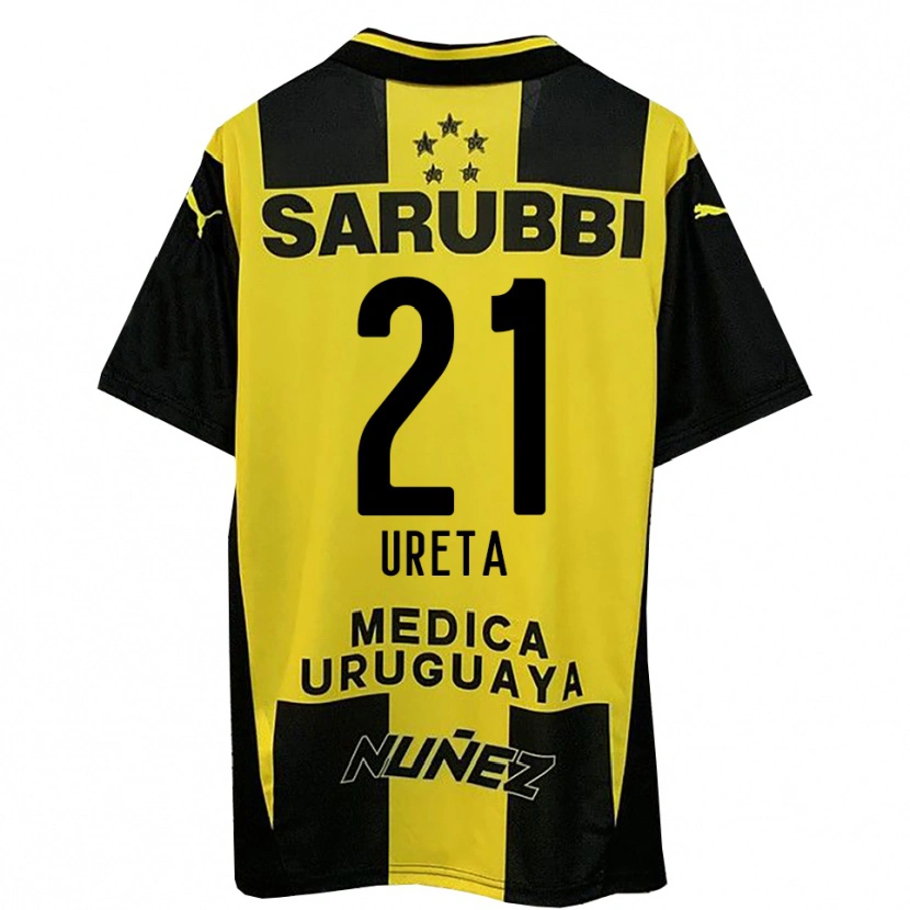 Danxen Mujer Camiseta Mateo Ureta #21 Amarillo Negro 1ª Equipación 2025/26 La Camisa
