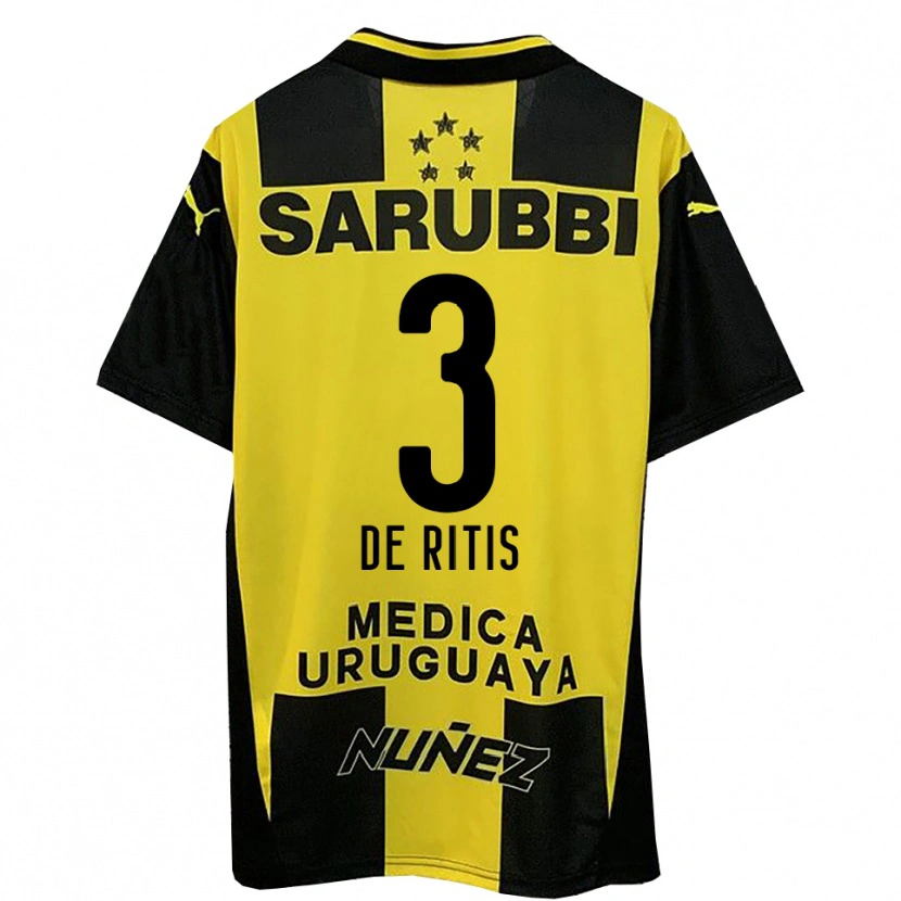 Danxen Mujer Camiseta Mathías De Ritis #3 Amarillo Negro 1ª Equipación 2025/26 La Camisa