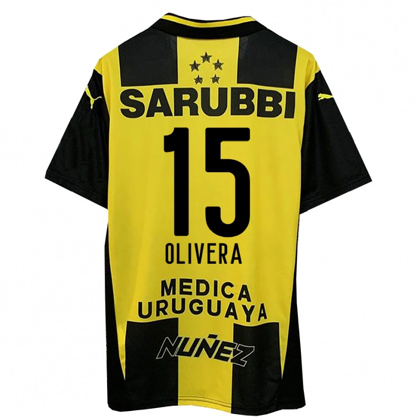 Danxen Mujer Camiseta Maximiliano Olivera #15 Amarillo Negro 1ª Equipación 2025/26 La Camisa