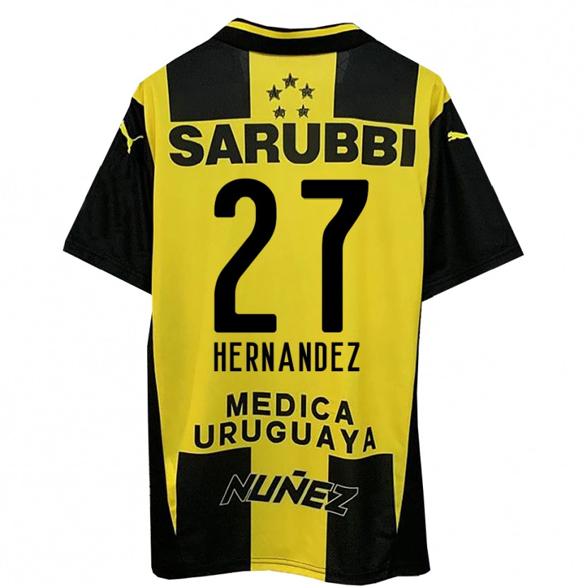 Danxen Mujer Camiseta Lucas Hernández #27 Amarillo Negro 1ª Equipación 2025/26 La Camisa