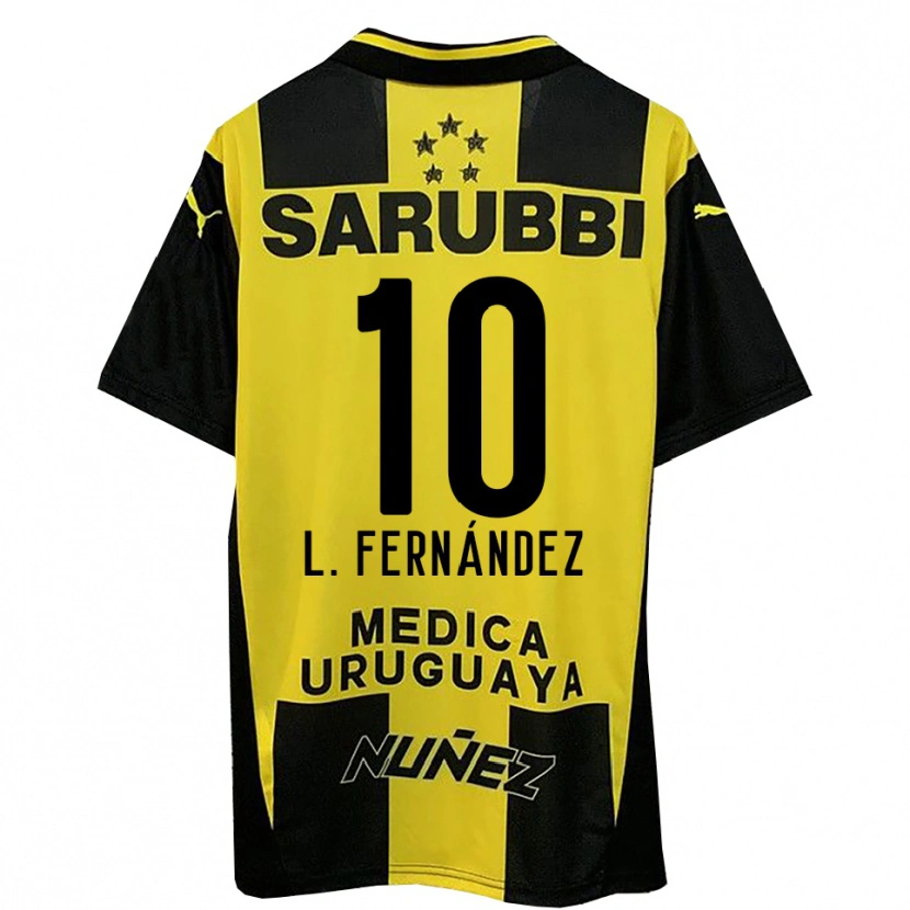 Danxen Mujer Camiseta Leonardo Fernández #10 Amarillo Negro 1ª Equipación 2025/26 La Camisa