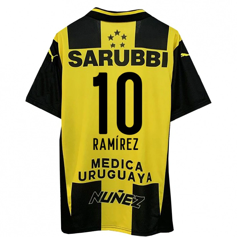 Danxen Mujer Camiseta Gastón Ramírez #10 Amarillo Negro 1ª Equipación 2025/26 La Camisa