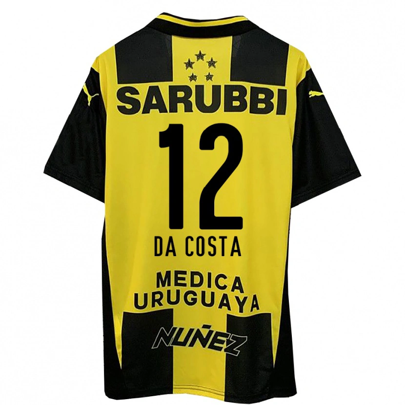 Danxen Mujer Camiseta Paulo Da Costa #12 Amarillo Negro 1ª Equipación 2025/26 La Camisa