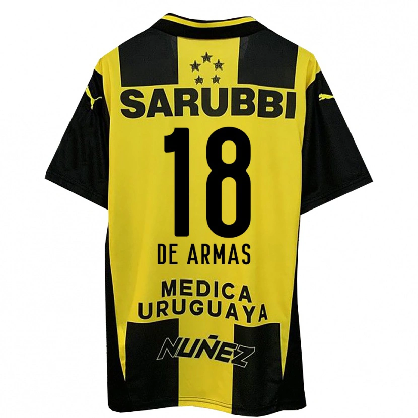 Danxen Mujer Camiseta Nahuel De Armas #18 Amarillo Negro 1ª Equipación 2025/26 La Camisa