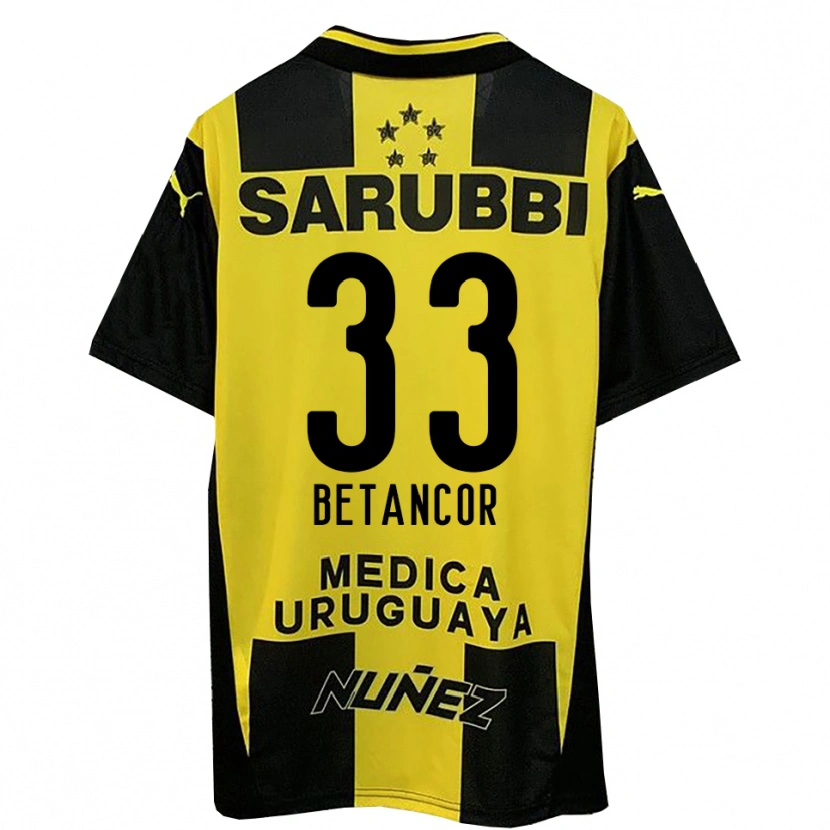 Danxen Mujer Camiseta Bruno Betancor #33 Amarillo Negro 1ª Equipación 2025/26 La Camisa