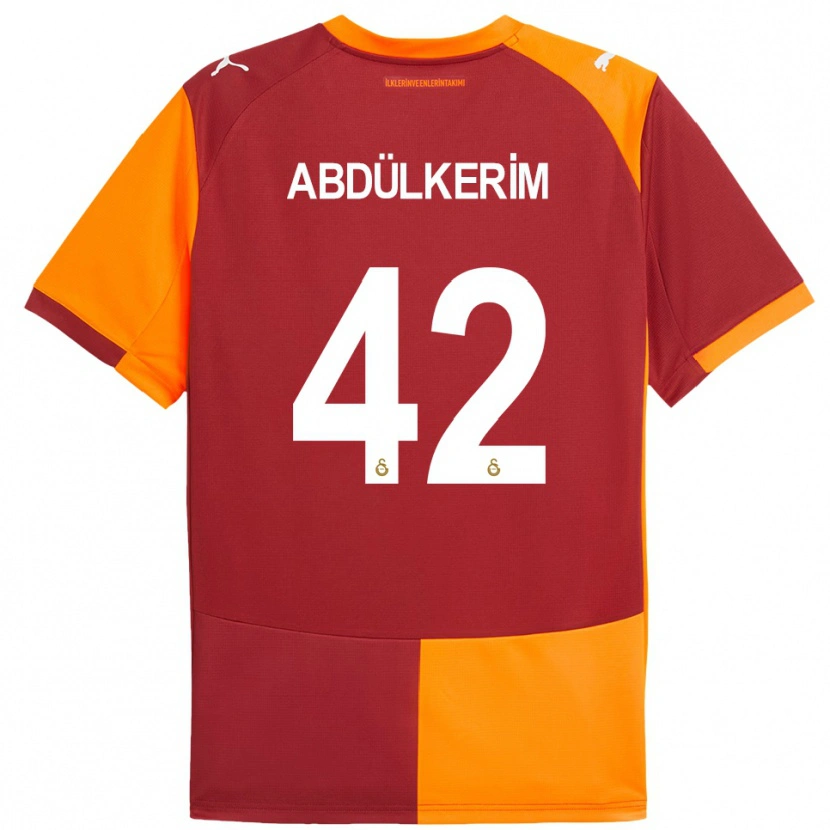 Danxen Mujer Camiseta Abdülkerim Bardakcı #42 Rojo Naranja 1ª Equipación 2025/26 La Camisa