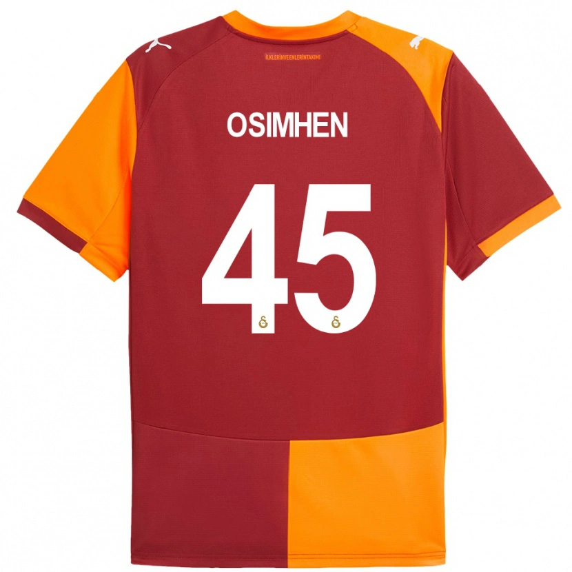 Danxen Mujer Camiseta Victor Osimhen #45 Rojo Naranja 1ª Equipación 2025/26 La Camisa