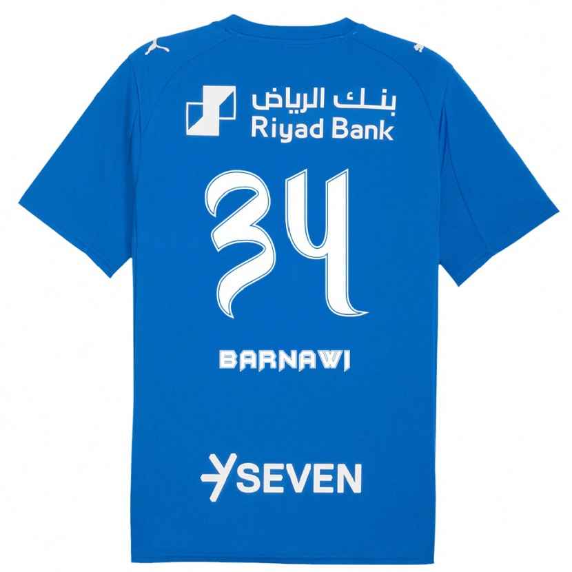 Danxen Mujer Camiseta Saleh Barnawi #34 Azul Blanco 1ª Equipación 2025/26 La Camisa