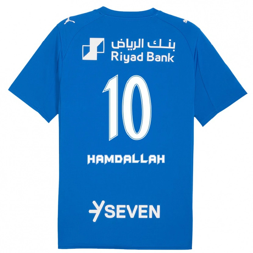 Danxen Mujer Camiseta Abderrazak Hamdallah #10 Azul Blanco 1ª Equipación 2025/26 La Camisa