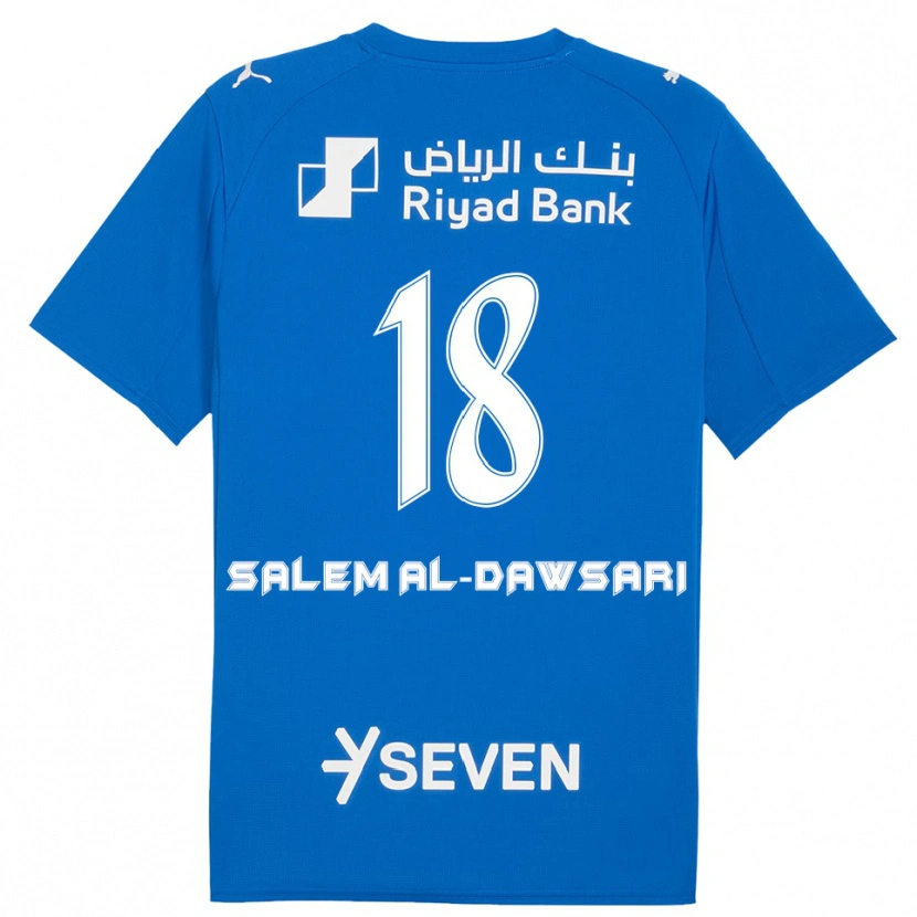 Danxen Mujer Camiseta Nawaf Salem Al-Dawsari #18 Azul Blanco 1ª Equipación 2025/26 La Camisa
