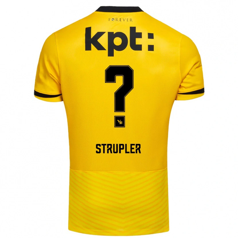 Danxen Mujer Camiseta Cedrik Strupler #0 Amarillo Negro 1ª Equipación 2025/26 La Camisa