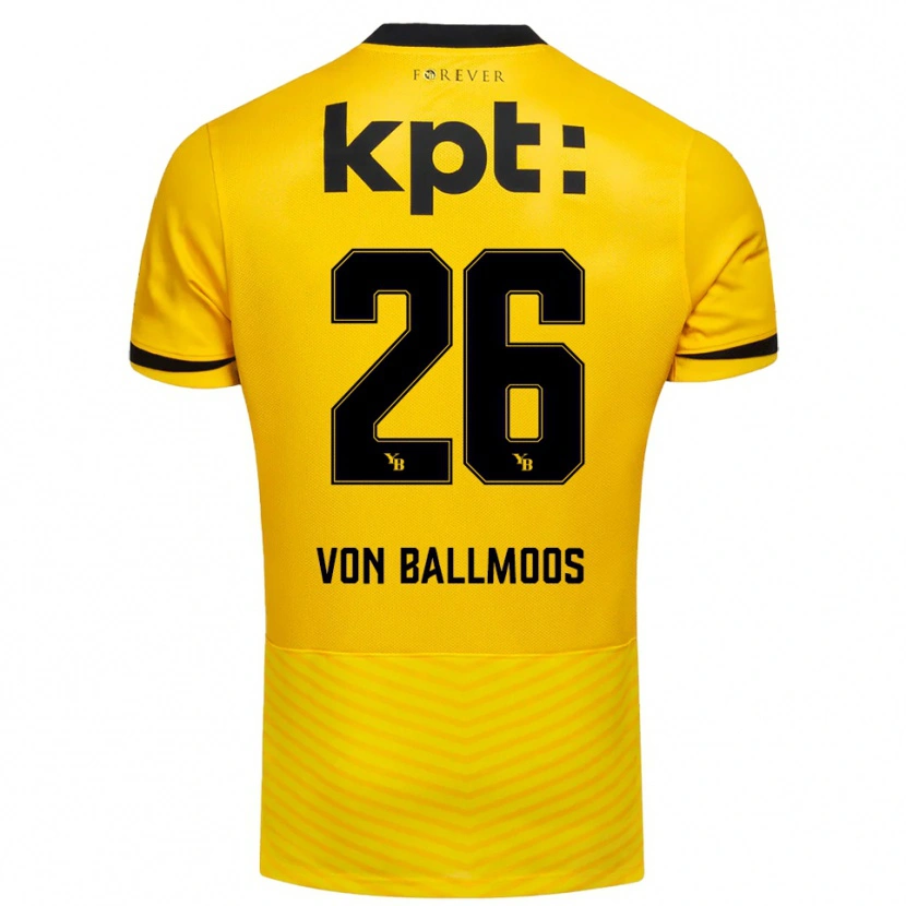 Danxen Mujer Camiseta David Von Ballmoos #26 Amarillo Negro 1ª Equipación 2025/26 La Camisa