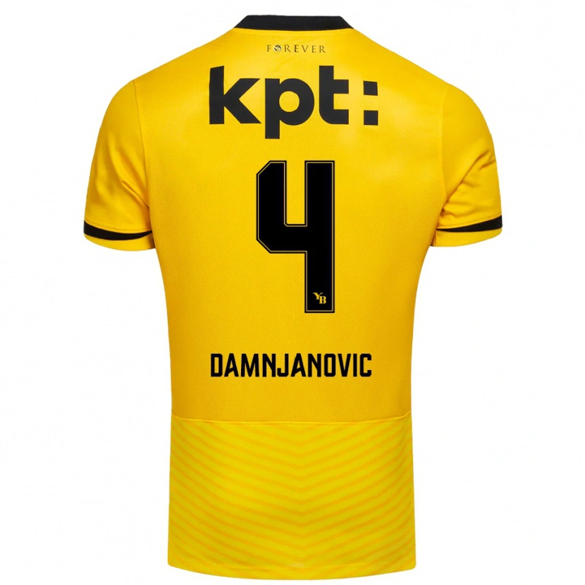 Danxen Mujer Camiseta Lazar Damnjanovic #4 Amarillo Negro 1ª Equipación 2025/26 La Camisa