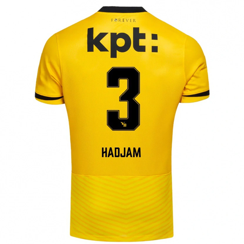 Danxen Mujer Camiseta Jaouen Hadjam #3 Amarillo Negro 1ª Equipación 2025/26 La Camisa