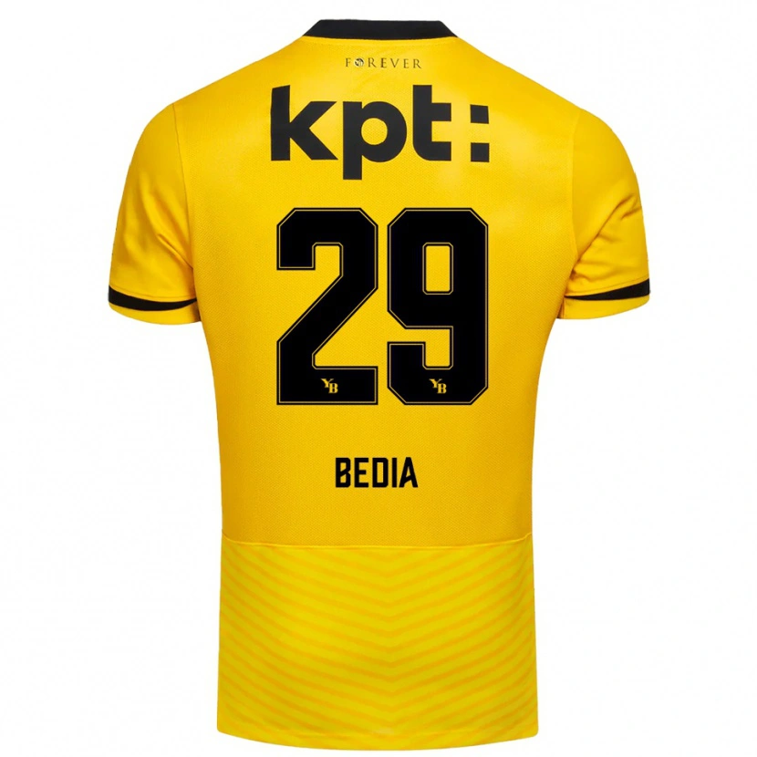 Danxen Mujer Camiseta Chris Bedia #29 Amarillo Negro 1ª Equipación 2025/26 La Camisa