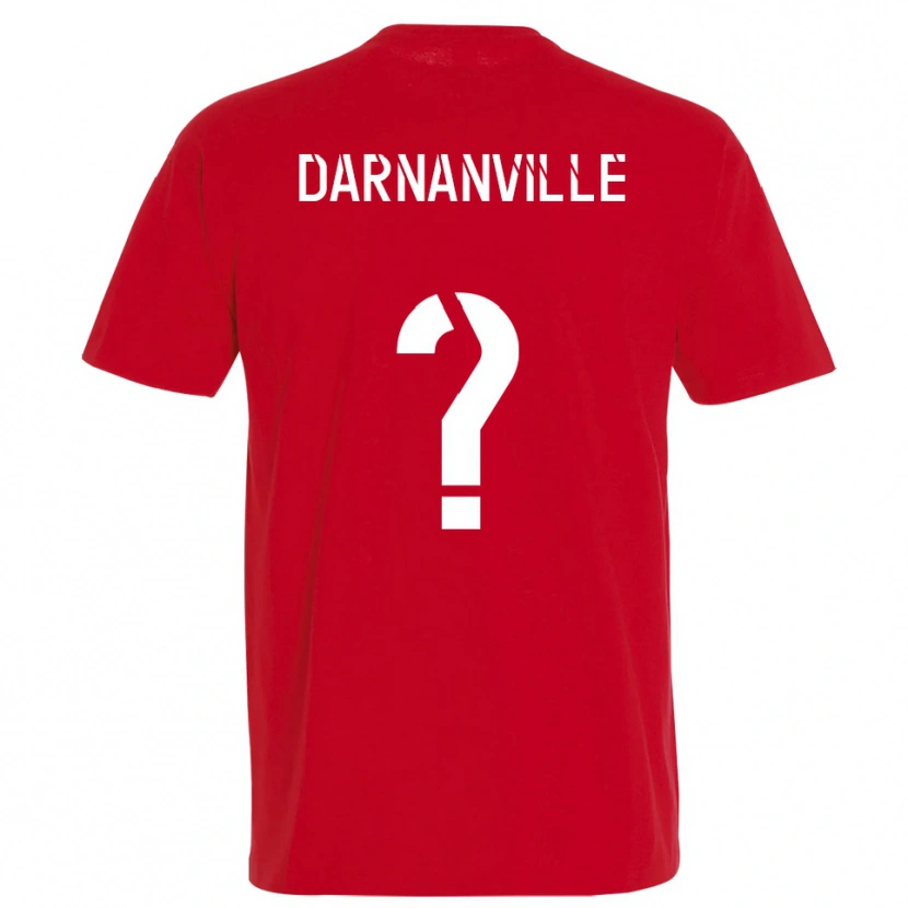 Danxen Mujer Camiseta Clément Darnanville #0 Rojo Amarillo 1ª Equipación 2025/26 La Camisa