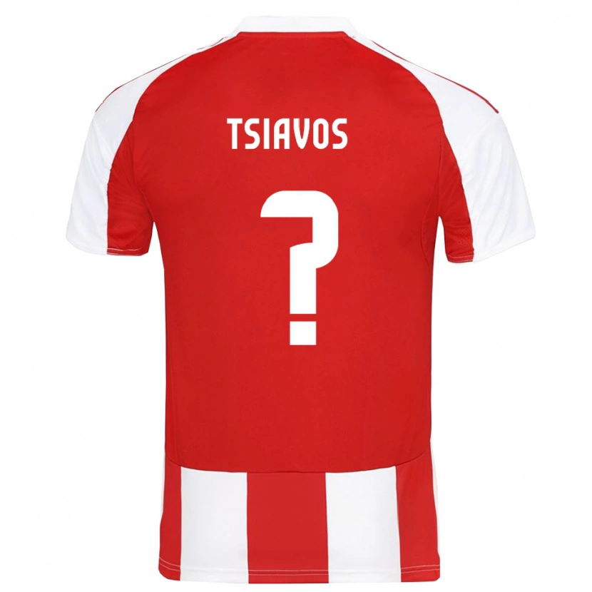 Danxen Mujer Camiseta Stavros Tsiavos #0 Rojo Blanco 1ª Equipación 2025/26 La Camisa