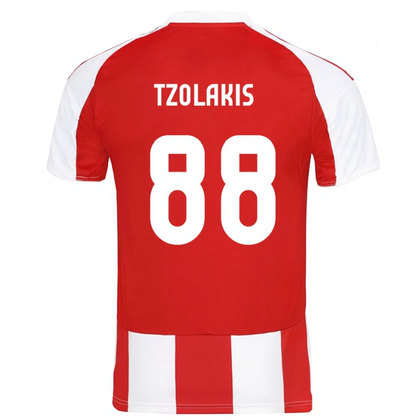 Danxen Mujer Camiseta Konstantinos Tzolakis #88 Rojo Blanco 1ª Equipación 2025/26 La Camisa