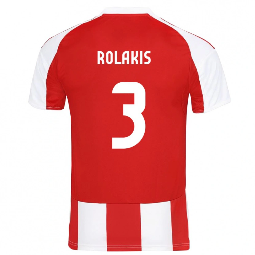 Danxen Mujer Camiseta Giannis Rolakis #3 Rojo Blanco 1ª Equipación 2025/26 La Camisa
