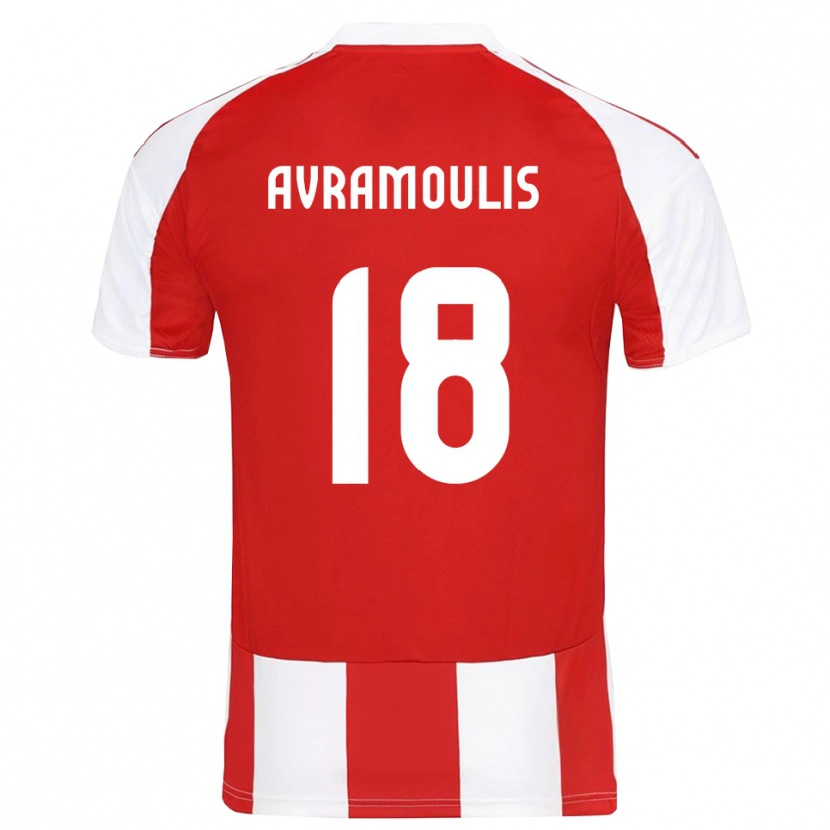 Danxen Mujer Camiseta Nikolaos Avramoulis #18 Rojo Blanco 1ª Equipación 2025/26 La Camisa