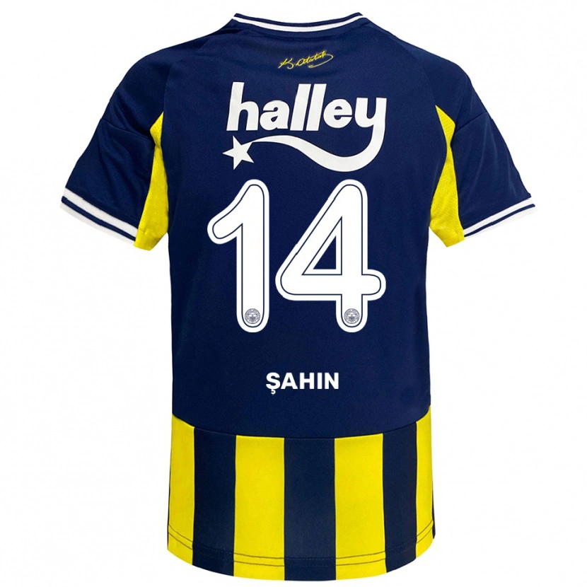 Danxen Mujer Camiseta Uğur Şahin #14 Amarillo Marino Blanco 1ª Equipación 2025/26 La Camisa