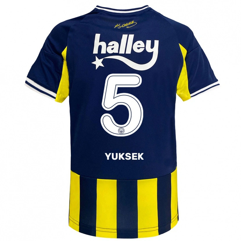 Danxen Mujer Camiseta İsmail Yüksek #5 Amarillo Marino Blanco 1ª Equipación 2025/26 La Camisa