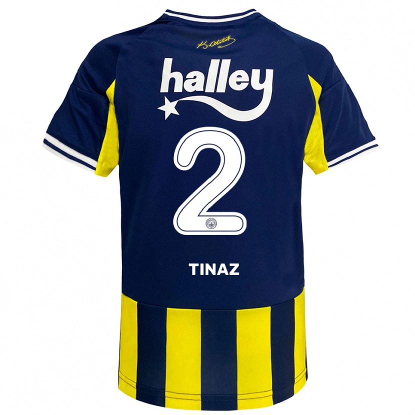 Danxen Mujer Camiseta Altuğ Tınaz #2 Amarillo Marino Blanco 1ª Equipación 2025/26 La Camisa