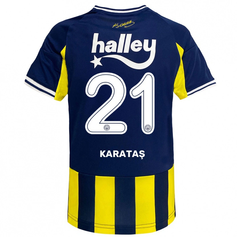 Danxen Mujer Camiseta Haydar Karataş #21 Amarillo Marino Blanco 1ª Equipación 2025/26 La Camisa