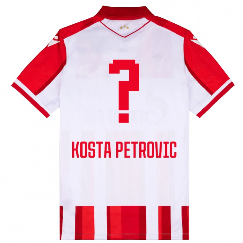 Danxen Mujer Camiseta Kosta Petrovic #0 Rojo Blanco 1ª Equipación 2025/26 La Camisa