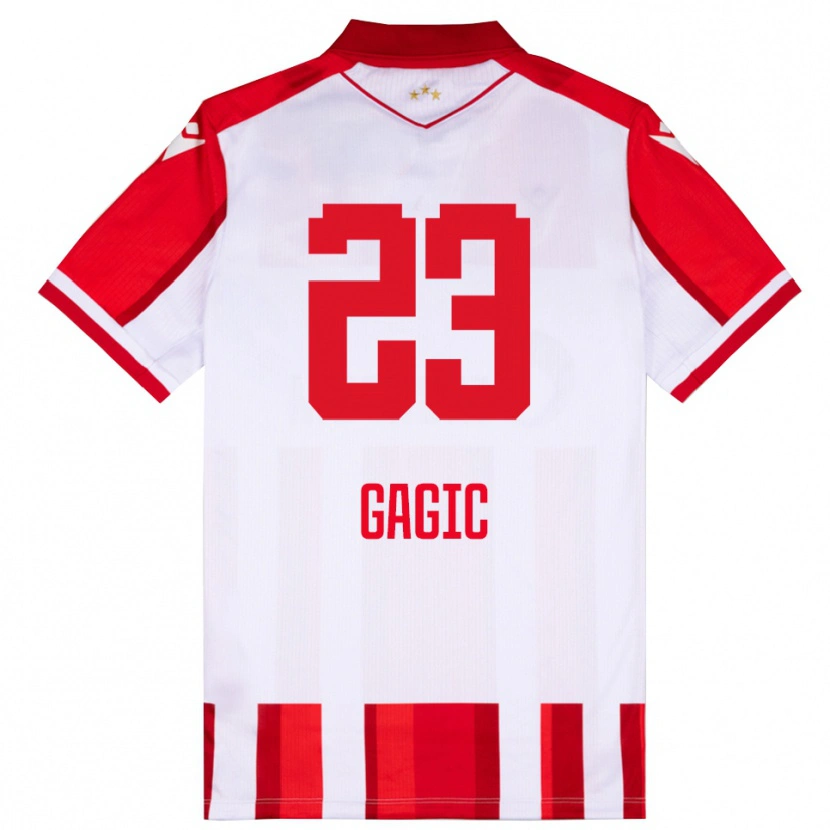 Danxen Mujer Camiseta Matija Gagic #23 Rojo Blanco 1ª Equipación 2025/26 La Camisa