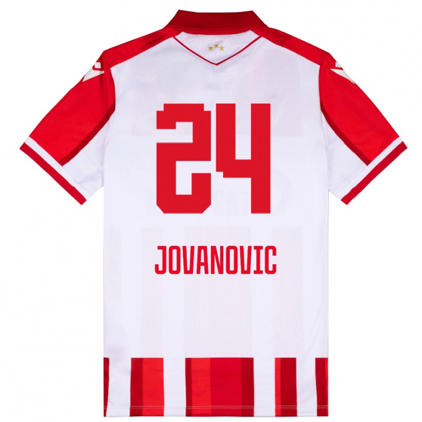 Danxen Mujer Camiseta Luka Jovanovic #24 Rojo Blanco 1ª Equipación 2025/26 La Camisa