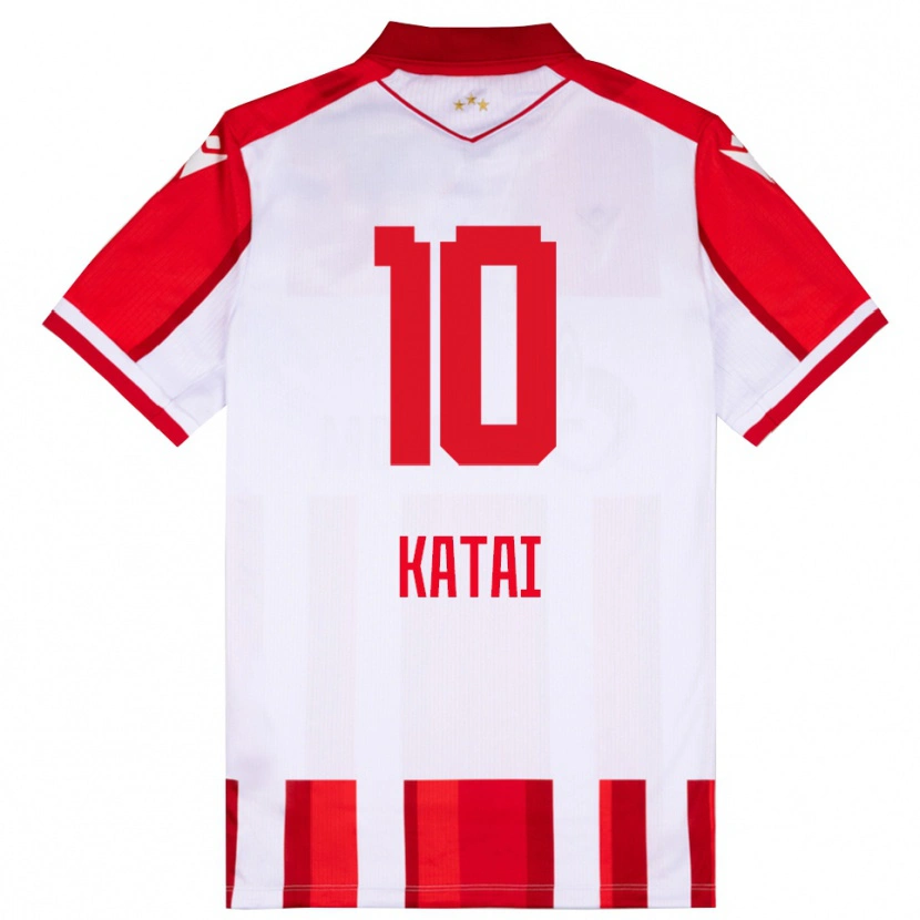 Danxen Mujer Camiseta Aleksandar Katai #10 Rojo Blanco 1ª Equipación 2025/26 La Camisa