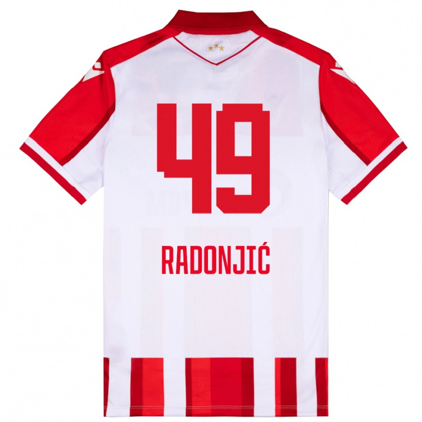 Danxen Mujer Camiseta Nemanja Radonjić #49 Rojo Blanco 1ª Equipación 2025/26 La Camisa