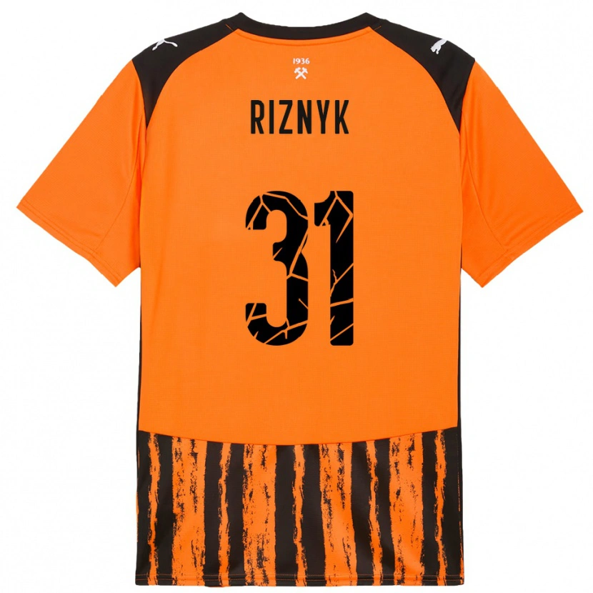 Danxen Mujer Camiseta Dmytro Riznyk #31 Naranja Negro 1ª Equipación 2025/26 La Camisa