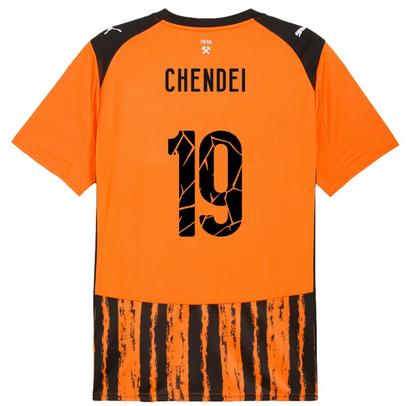 Danxen Mujer Camiseta Nataliia Chendei #19 Naranja Negro 1ª Equipación 2025/26 La Camisa