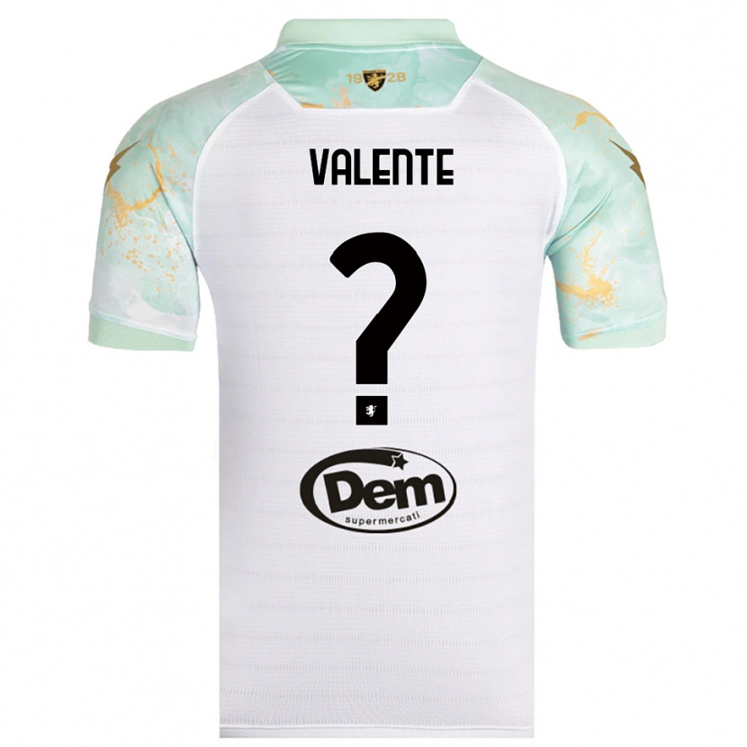 Danxen Mujer Camiseta Gabriele Valente #0 Blanco Negro 2ª Equipación 2025/26 La Camisa