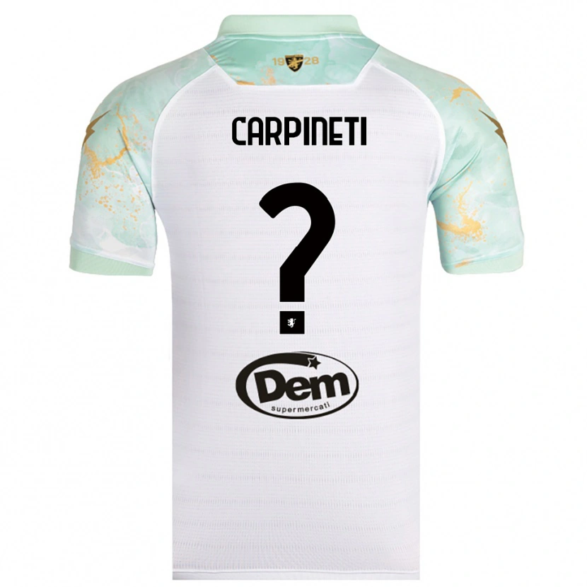Danxen Mujer Camiseta Cristiano Carpineti #0 Blanco Negro 2ª Equipación 2025/26 La Camisa