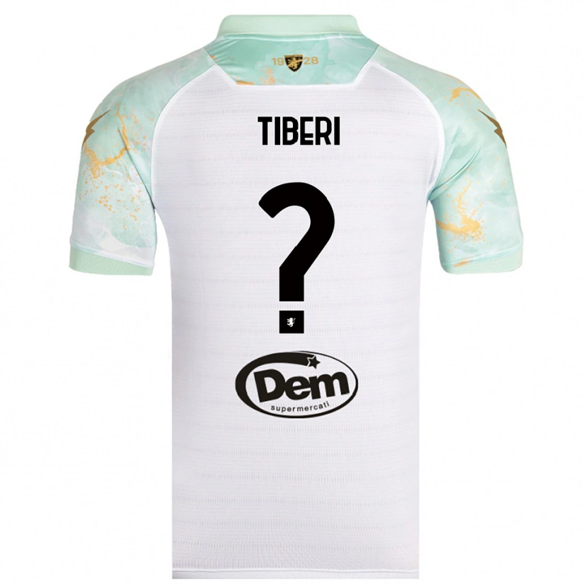 Danxen Mujer Camiseta Gianluca Tiberi #0 Blanco Negro 2ª Equipación 2025/26 La Camisa