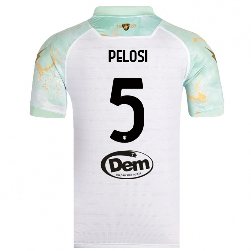 Danxen Mujer Camiseta Dario Pelosi #5 Blanco Negro 2ª Equipación 2025/26 La Camisa