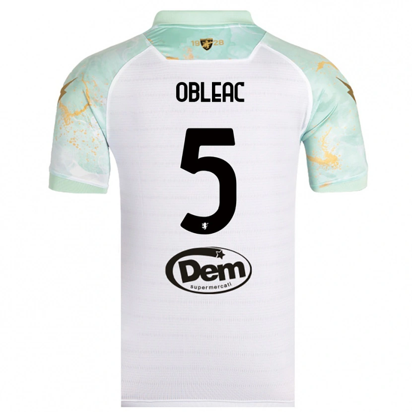 Danxen Mujer Camiseta Matteo Obleac #5 Blanco Negro 2ª Equipación 2025/26 La Camisa