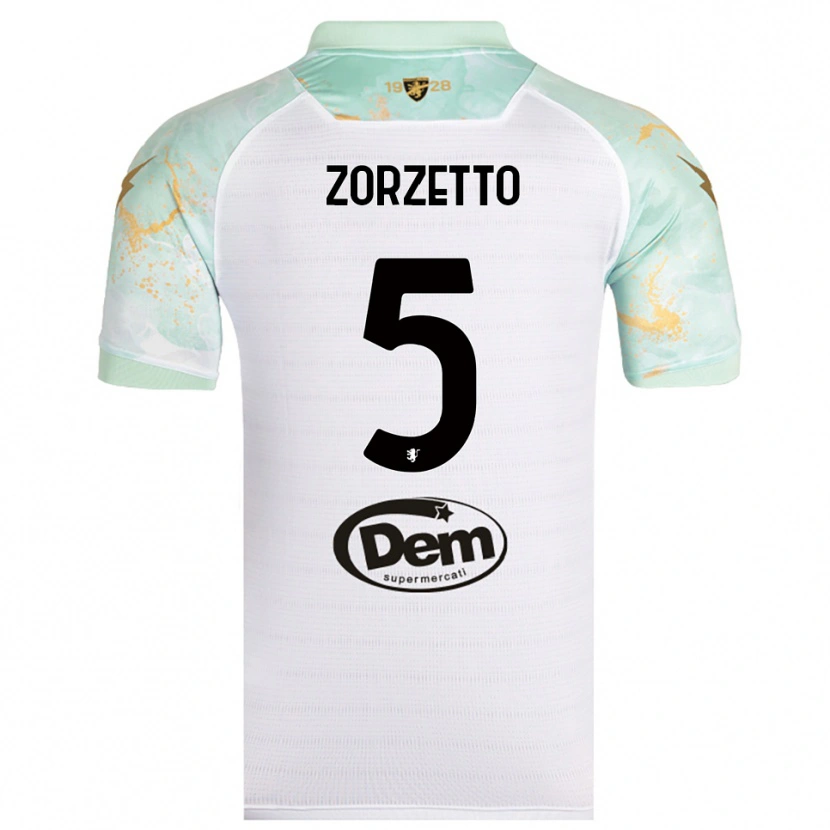 Danxen Mujer Camiseta Bruno Zorzetto #5 Blanco Negro 2ª Equipación 2025/26 La Camisa