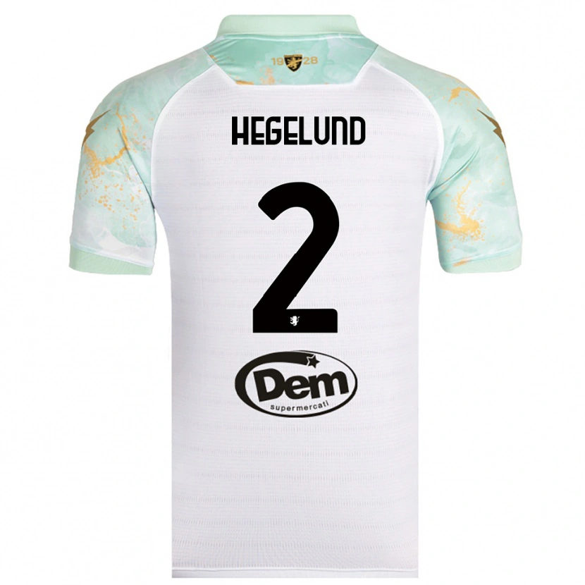Danxen Mujer Camiseta Victor Hegelund #2 Blanco Negro 2ª Equipación 2025/26 La Camisa
