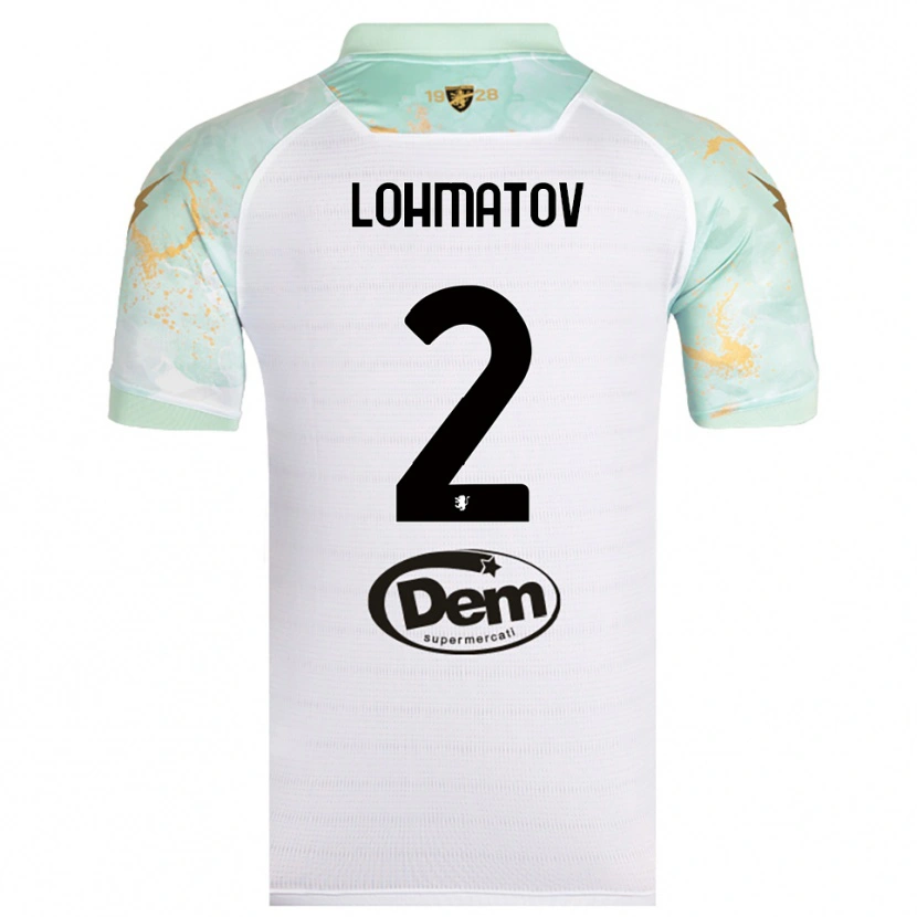 Danxen Mujer Camiseta Aleksandr Lohmatov #2 Blanco Negro 2ª Equipación 2025/26 La Camisa