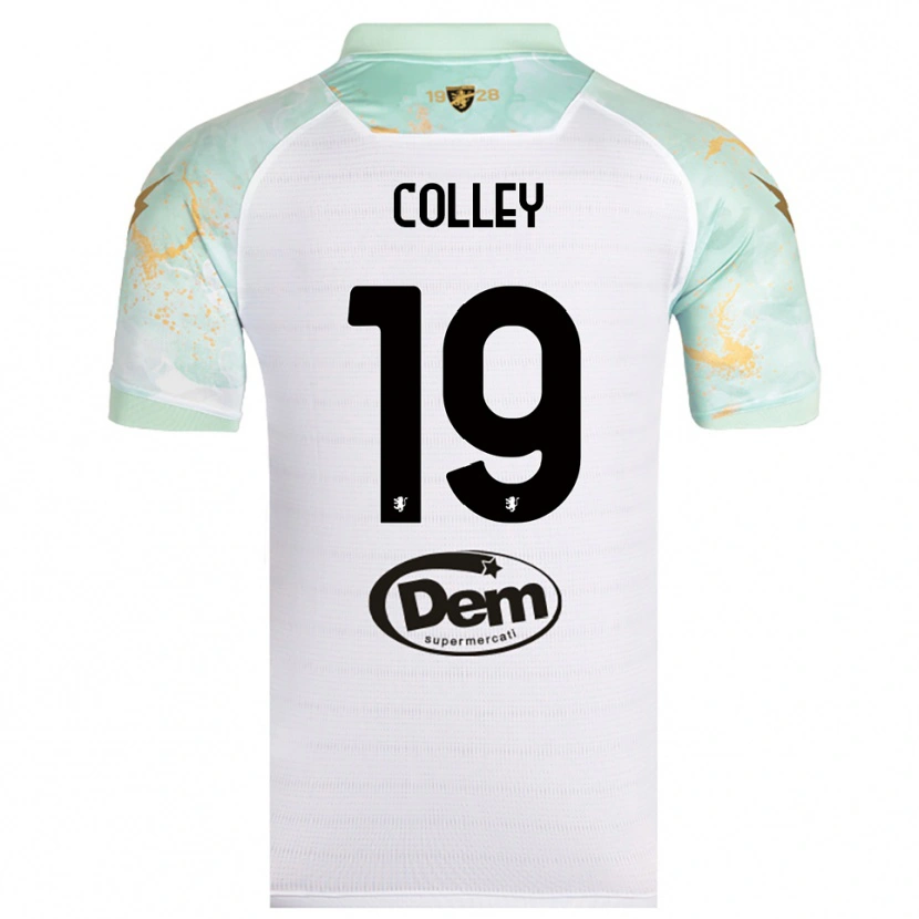 Danxen Mujer Camiseta Muhammed Colley #19 Blanco Negro 2ª Equipación 2025/26 La Camisa