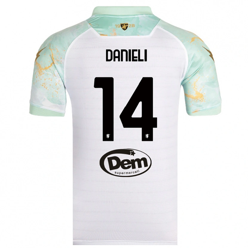 Danxen Mujer Camiseta Lorenzo Danieli #14 Blanco Negro 2ª Equipación 2025/26 La Camisa