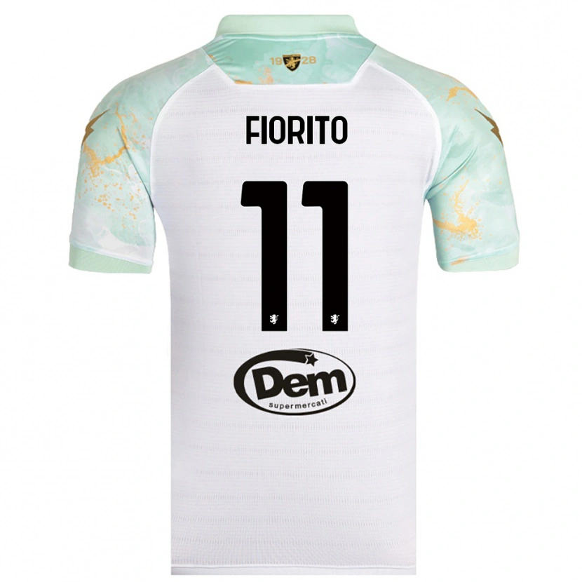 Danxen Mujer Camiseta Loris Fiorito #11 Blanco Negro 2ª Equipación 2025/26 La Camisa